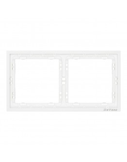Двойна рамка DeTech DE-9227-82, Хоризонтална, Мат, За вграждане, 151x80, Бял - 75116