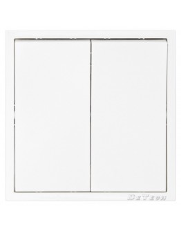 Двоен електрически ключ DeTech DE-9227-02, С рамка, Мат, Схема 5, 10А, 250V, За вграждане, IP20, Бял - 75106