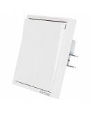 Двоен електрически ключ DeTech DE-9227-02, С рамка, Мат, Схема 5, 10А, 250V, За вграждане, IP20, Бял - 75106