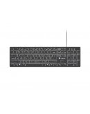 Natec Keyboard Herring Glow US, White Backlight