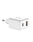 Genius бързо зарядно Fast Charger PD-20AC - 20W, USB-A, USB-C, PD3.0, QC3.0, White