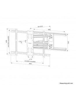 Neomounts Level-850 Wall Mount (full motion, 3 piv