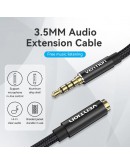 Vention Аудио Кабел Cotton Braided TRRS 3.5mm Male to 3.5mm F - 1.5m - Gold plated, Aluminum alloy - BHCBG