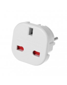Преходник No brand BX-9625, UK kъм EU шуко, 220V, High Quality, Бял - 17702