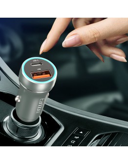 Зарядно устройство за кола Earldom ES-CC29, 30W, USB QC3.0, PD, С Type-C PD кабел, Сребрист - 40351