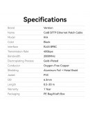 Vention Кабел LAN SFTP Cat.8 Patch Cable - 3.0M Black 40Gbps - IKABI
