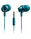 Stereo earphones with microphone, metallic shell,