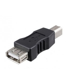 Преходник DeTech USB F към USB B M, Черен - 17137