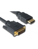 Кабел DeTech HDMI - DVI, 10m, Ферит, Черен, HQ - 18192