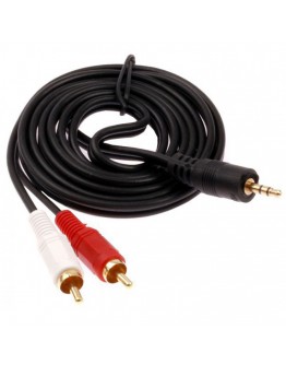 Аудио кабел DeTech 3.5 - 2RCA ,High Quality, 3m -18074