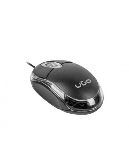 uGo Mouse simple wired optical 1200DPI, Black