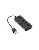 USB хъб No Brand, USB 2.0, 4 Порта, Черен - 12056