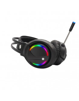 Слушалки Moveteck CT019, За компютър, Подсветка, Микрофон, USB + 3.5mm, Черен - 20516
