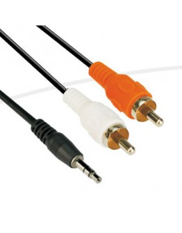 VCom Аудио Кабел 3.5mm Stereo M / 2x RCA M - CV212-1.8m