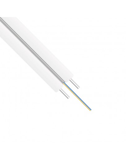 Оптичен кабел DeTech, FTTH, 2 влакна, Indoor, 2000м, Бял - 18416