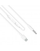 Аудио кабел Earldom ET-AUX41, 3.5mm към Type-C, 1.0м, Бял - 40175