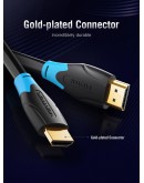 Vention Кабел HDMI v2.0 M / M 4K/60Hz Gold - 1.5M Black - AACBG