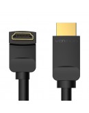 Vention Кабел HDMI Right Angle 270 Degree v2.0 M / M 4K/60Hz Gold - 1.5M Black - AAQBG