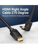 Vention Кабел HDMI Right Angle 270 Degree v2.0 M / M 4K/60Hz Gold - 1.5M Black - AAQBG