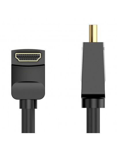 Vention Кабел HDMI Right Angle 90 Degree v2.0 M / M 4K/60Hz Gold - 2M Black - AARBH