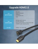 Vention Кабел HDMI Right Angle 90 Degree v2.0 M / M 4K/60Hz Gold - 2M Black - AARBH