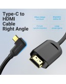 Vention Кабел Type-C to HDMI Cable Right Angle 1.5M Black - CGVBG