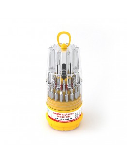 Комплект отвертка и накрайници Jakemy JK-6036-A, 31 Части, CR-V, Жълт - 17628