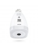 Смарт охранителна камера No brand PST-F30A-3MP, 3.0Mp, Fisheye, За фасунга E27, Wi-Fi, Tuya Smart, Бял - 91030