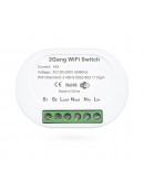Смарт превключвател No brand PST-TMW02, 2 канала, 220V, 16A, Wi-Fi, Tuya Smart, Бял - 91022