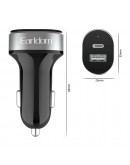 Зарядно устройство за кола Earldom ES-CC14, 1xUSB, 1xType-C, С Micro USB кабел, Черен - 40241