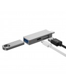 USB хъб WiWu T02 Pro, Type-C, 3 Порта, USB 3.0, Сив - 17755