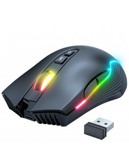 Геймърска мишка Onikuma CW905, Безжична, RGB, 7D, Черен - 770