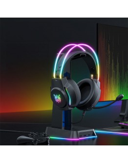 Слушалки Onikuma X26, За компютър, Микрофон, Подсветка, 3.5mm, USB, Черен - 20744