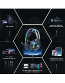 Слушалки Onikuma X26, За компютър, Микрофон, Подсветка, 3.5mm, USB, Черен - 20744
