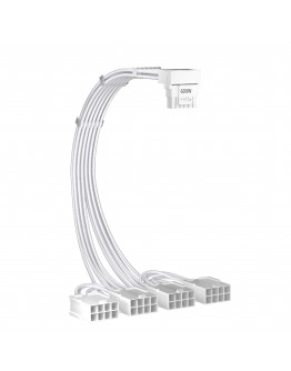 1stPlayer удължителен кабел Custom Sleeved Modding Cable White - 4 x PCIe 8-pin to 12VHPWR - FM4-B-WH