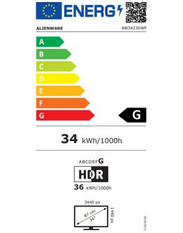 Монитор Dell Alienware AW3423DWF, 34 CURVED QD-OLED GAMING