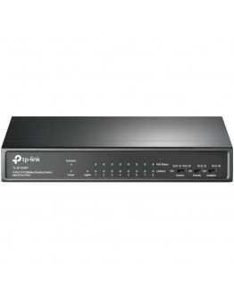 9-port 10/100Mbps unmanaged switch with 8 PoE+