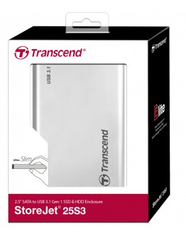 Transcend 0GB StoreJet 2.5 (SATA), USB 3.1, Alumin