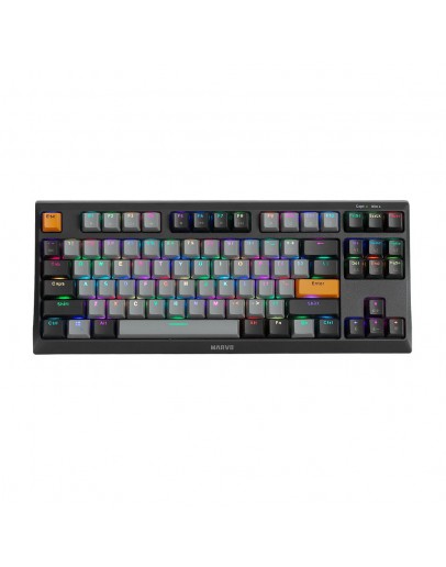 Marvo механична клавиатура Gaming Mechanical Keyboard KG980-B - RGB, Blue switches, TKL