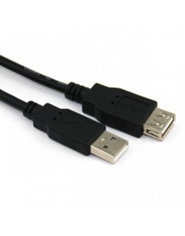 VCom Кабел USB 2.0 AM / AF Black - CU202-B-3m