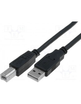VCom Кабел USB 2.0 AM / BM Black - CU201-B-3m