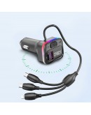 FM Трансмитер Earldom ET-M95, Bluetooth, USB, Type-C, 3.1A, С кабел 3 в 1, Черен - 17769