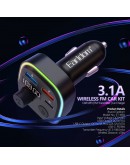 FM Трансмитер Earldom ET-M84, Bluetooth, USB, Type-C, PD, 3.1A, Черен - 17773