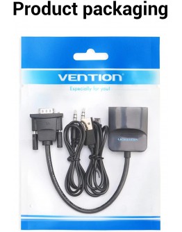 Vention адаптер Adapter VGA to HDMI with sound - Active converter with AUX-in and Micro USB power - ACNBB