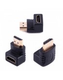 Преходник No brand, HDMI F - HDMI M, Ъглов, Черен - 17121