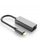 Мрежов адаптер DeTech USB C - RJ45, 1000Mbps, Сив - 17830 