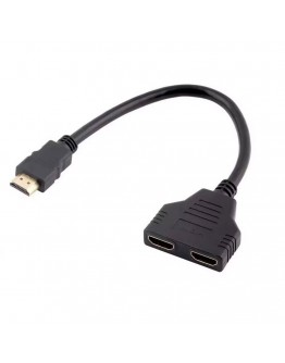 Сплитер DeTech, HDMI (M) - 2*HDMI(F), Черен - 17861