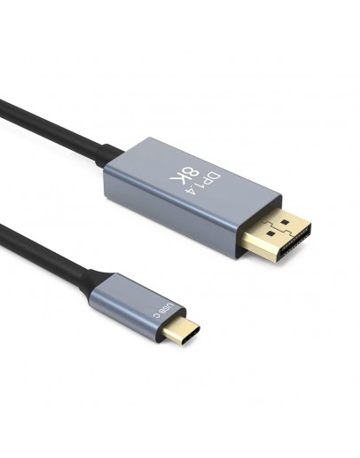 Кабел DeTech, USB-C – DP, 1.8m, 8К, 60Hz, Черен - 18398