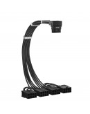 1stPlayer удължителен кабел Custom Sleeved Modding Cable Black - 4 x PCIe 8-pin to 12VHPWR - FM4-B-BK