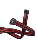 1stPlayer модулен кабел Custom Sleeved Modding Cable Black/Red - PCIe 5.0 12VHPWR M/M - FM2-B-BR